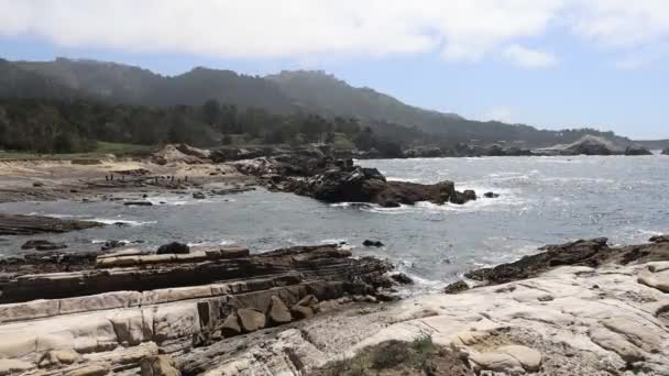 Parque Estatal Pont Lobos California Playas Acantilados Arena — Vídeo de stock