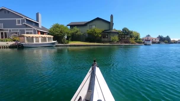 Foster City California 2021 Kayaking Foster City Lagoons California — стокове відео