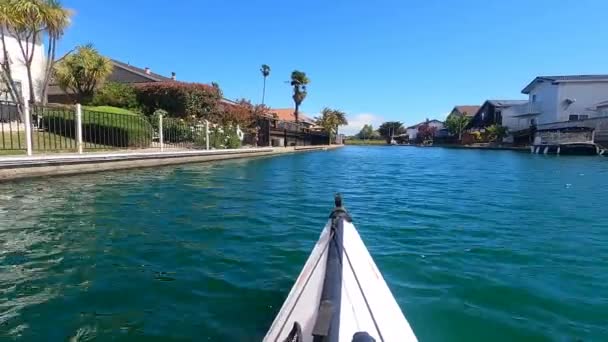 Foster City Californië 2021 Kajakken Foster City Lagunes Californië — Stockvideo