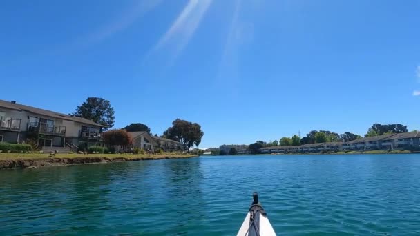 Foster City California 2021 Kayak Foster City Lagoons California — Vídeos de Stock