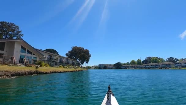 Foster City California 2021 Kayak Foster City Lagoons California — Vídeos de Stock