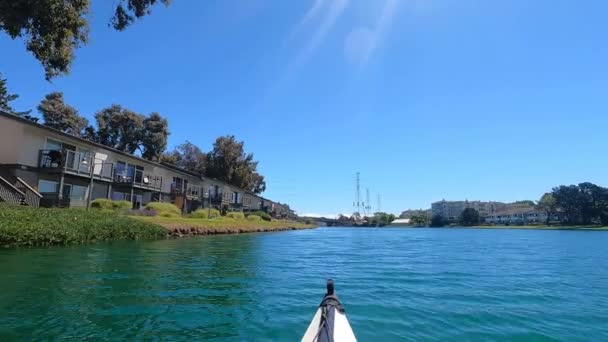 Foster City California 2021 Kayak Foster City Lagoons California — Vídeos de Stock