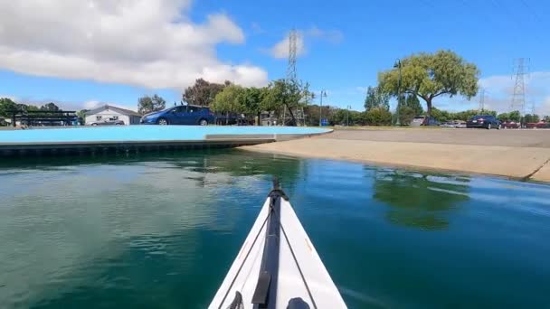 Foster City California 2021 Kayaking Foster City Lagoons California — стокове відео