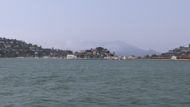 2021 Sausalito California Sausalito Dan Tiburon Yelken Melek Adası Alcatraz — Stok video