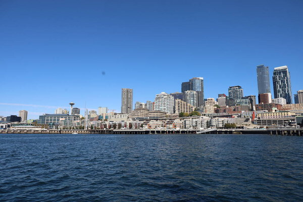 10-21-2021: Seattle, Washington: City of Seattle from a boat