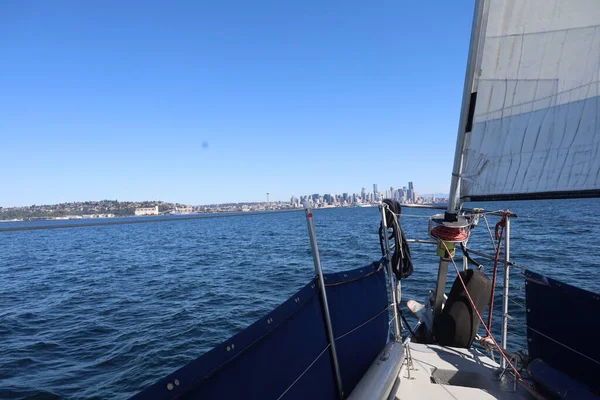 2021 Seattle Washington Zeilen Het Meer Nabij Het Centrum Van — Stockfoto