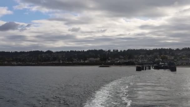 Fähre Von Edmunds Nach Kingston Bei Seattle Washington — Stockvideo