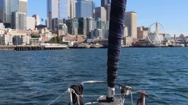 Segeln Lake Union Washington Srassel Washington — Stockvideo