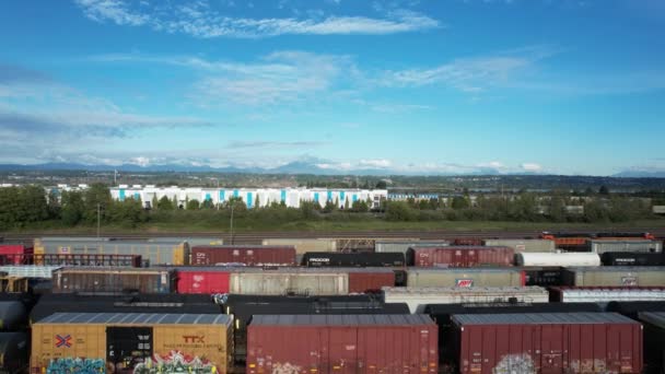 Luftbild Des Bahndepots Everett Washington — Stockvideo