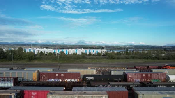 Luftbild Des Bahndepots Everett Washington — Stockvideo