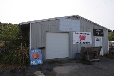 4-29-2025: Bodega Körfezi, Kaliforniya, ABD: Yengeç ağları ve kulübe 