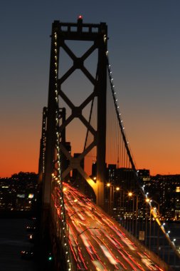 Gece San Francisco Körfezi Köprüsü