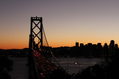 Gece San Francisco Körfezi Köprüsü