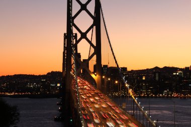 Gece San Francisco Körfezi Köprüsü