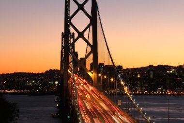 Gece San Francisco Körfezi Köprüsü