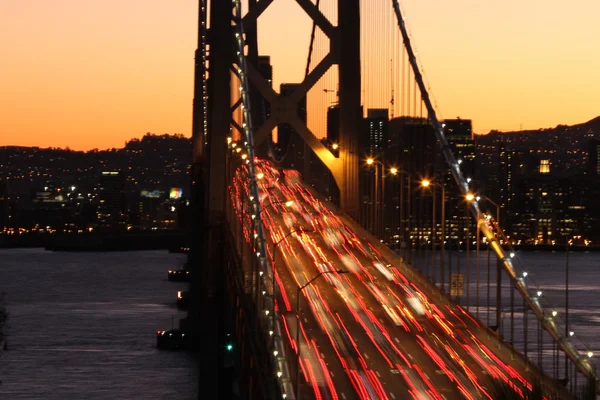 Puente de la Bahía por la noche San Francisco —  Fotos de Stock