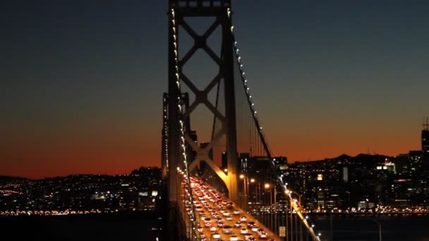 Закат над мостом Золотых ворот — стоковое видео