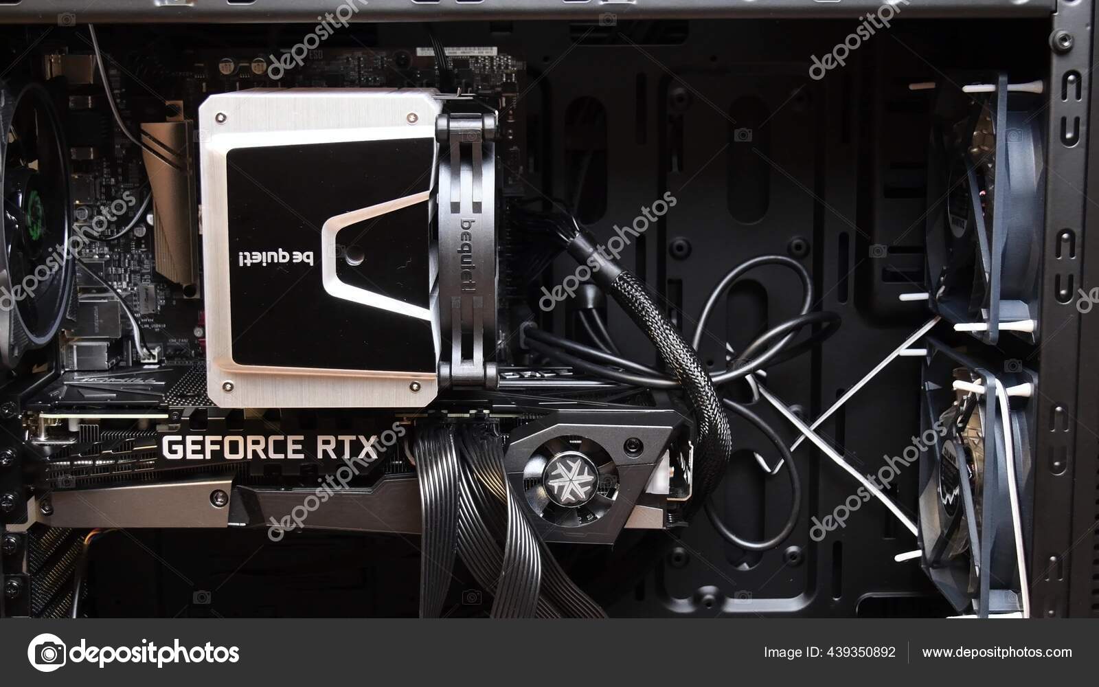 Close-up gaming PC tower with NVidia GeForce RTX 3080 istalled - Main Image