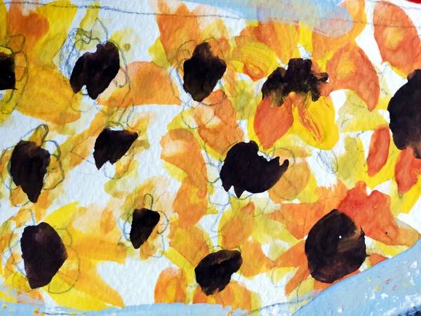 抽象的な花の手描き花柄 — ストック写真