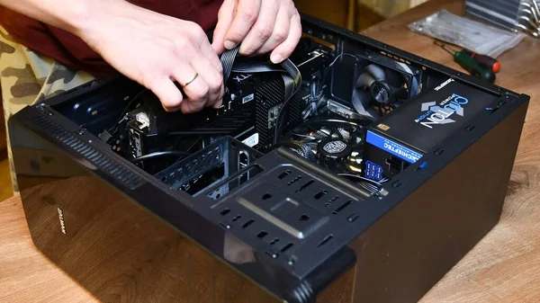 PC computer hardware assemblage en onderhoud thuis — Stockfoto