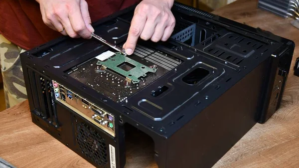 PC computer hardware assemblage en onderhoud thuis — Stockfoto