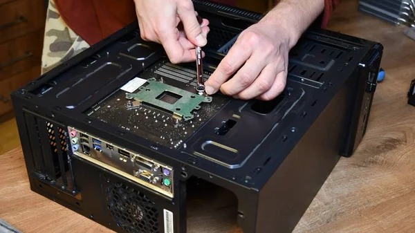 PC computer hardware assemblage en onderhoud thuis — Stockfoto