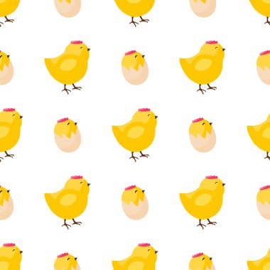 Mutlu Paskalya Seamless modeli. Düz simgeler bahar tatil kavramı