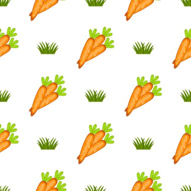 Paskalya Dikişsiz desen bir sürü havuç vektör.