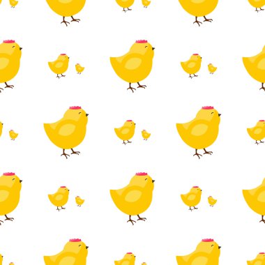 Tavuk ile sorunsuz vektör desen.