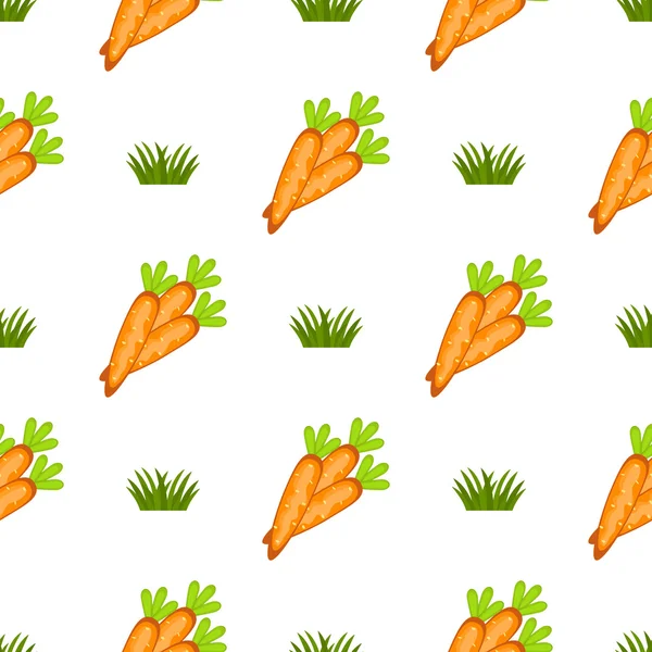 Pasqua modello senza soluzione di continuità con un sacco di carote vettore . — Vettoriale Stock