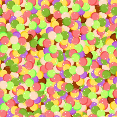 Çeşitli renkli gumballs seamless modeli düz vektör çizim. 