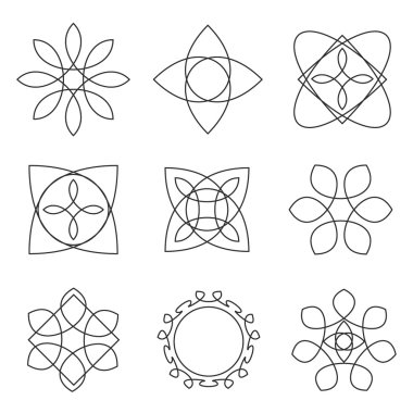 Trendy geometrik şekiller hipster çerçeve koleksiyonu kümesi.