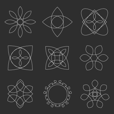 Trendy geometrik şekiller hipster çerçeve koleksiyonu kümesi.