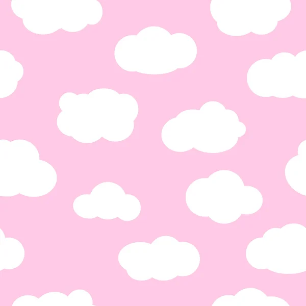 Pembe gökyüzü bulutlar Dikişsiz desen vektör ile.
