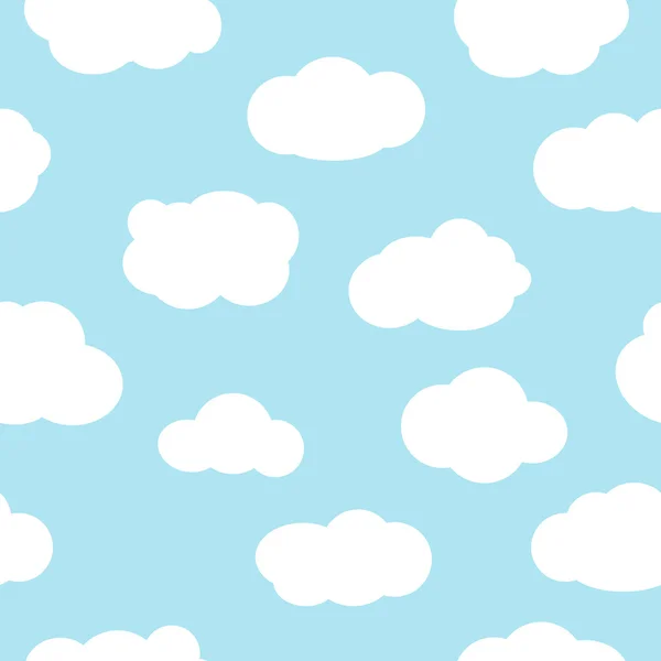 Blauwe hemel met wolken naadloze patroon vector. — Stockvector