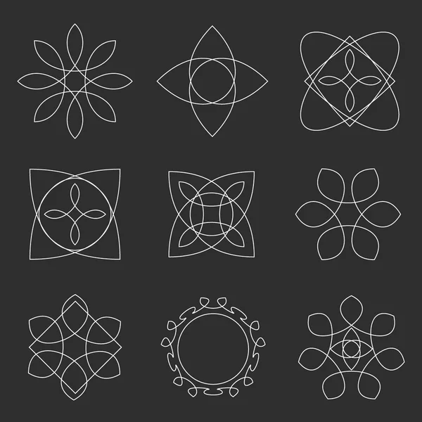 Set of trendy geometric shapes hipster frames collection. — Stock Vector