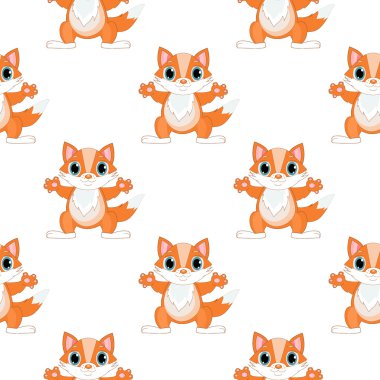 Fox kesintisiz tasarlamak vektör.