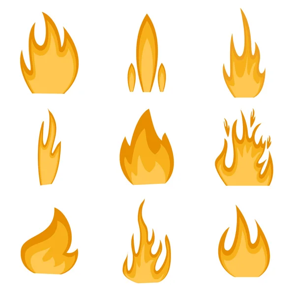 Colección de iconos de fuego vector . — Archivo Imágenes Vectoriales