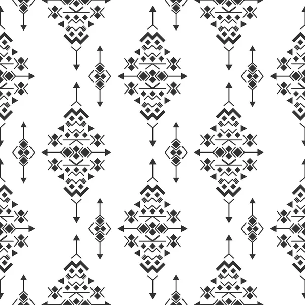 Vector black and white navajo aztec seamless pattern. — Stock Vector