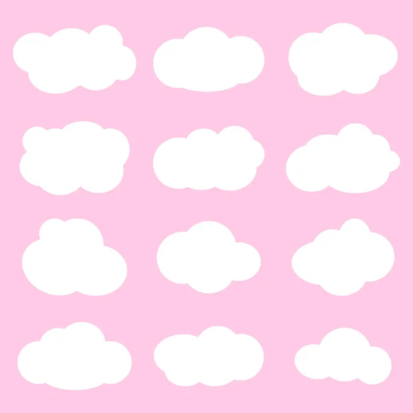 Vector illustratie van wolken collectie. — Stockvector