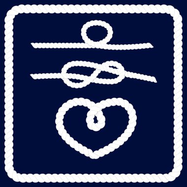 Deniz ip çerçeve vektör set.