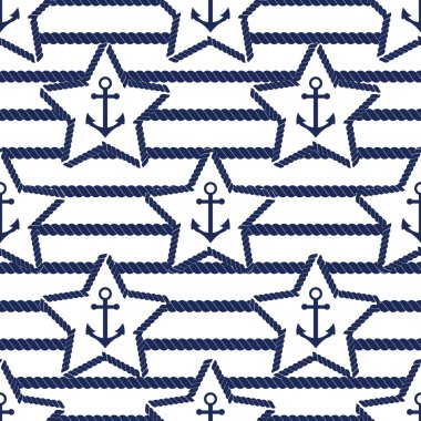 Deniz ve deniz sorunsuz desenleri kümesi. Vektör çizim.