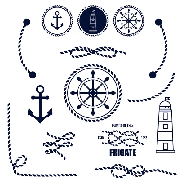 Nautical and marine icons — Stock Vector