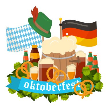 Festival Oktoberfest afiş vektör