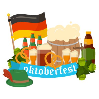 Festival Oktoberfest afiş vektör