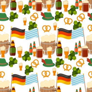 Alman Festivali seamless modeli Bavyera Oktoberfest vektör