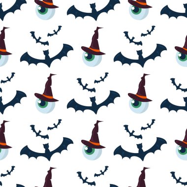 Cadılar Bayramı seamless modeli hayalet korkunç vektör.