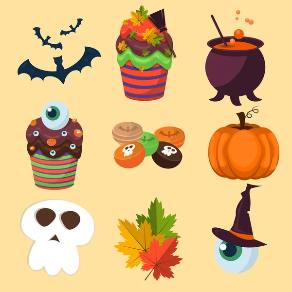 Halloween symboly kolekce. — Stockový vektor