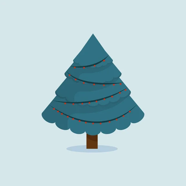 Weihnachtsbäume Vektorillustration Grüne Weihnachtsbäume Mit Weihnachtsgirlanden Dekoration Immergrüne Wintertanne — Stockvektor