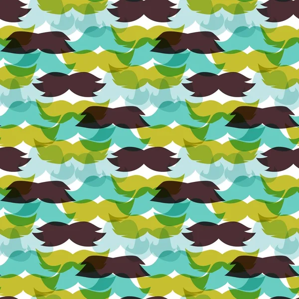 Mustaches Seamless Pattern Vector Illustration Retro Face Hair Mustache Background — Stock Vector
